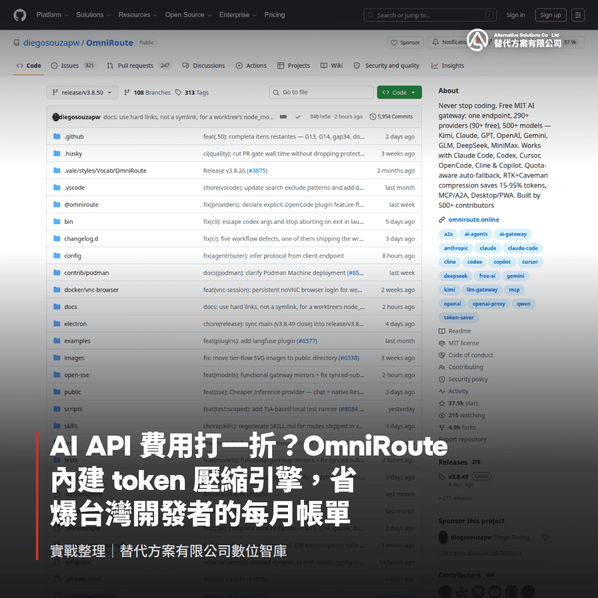 AI API 費用打一折？OmniRoute 內建 token 壓縮引擎，省爆台灣開發者的每月帳單