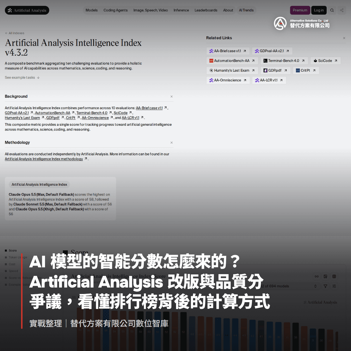 AI 模型的智能分數怎麼來的？Artificial Analysis 改版與品質分爭議，看懂排行榜背後的計算方式