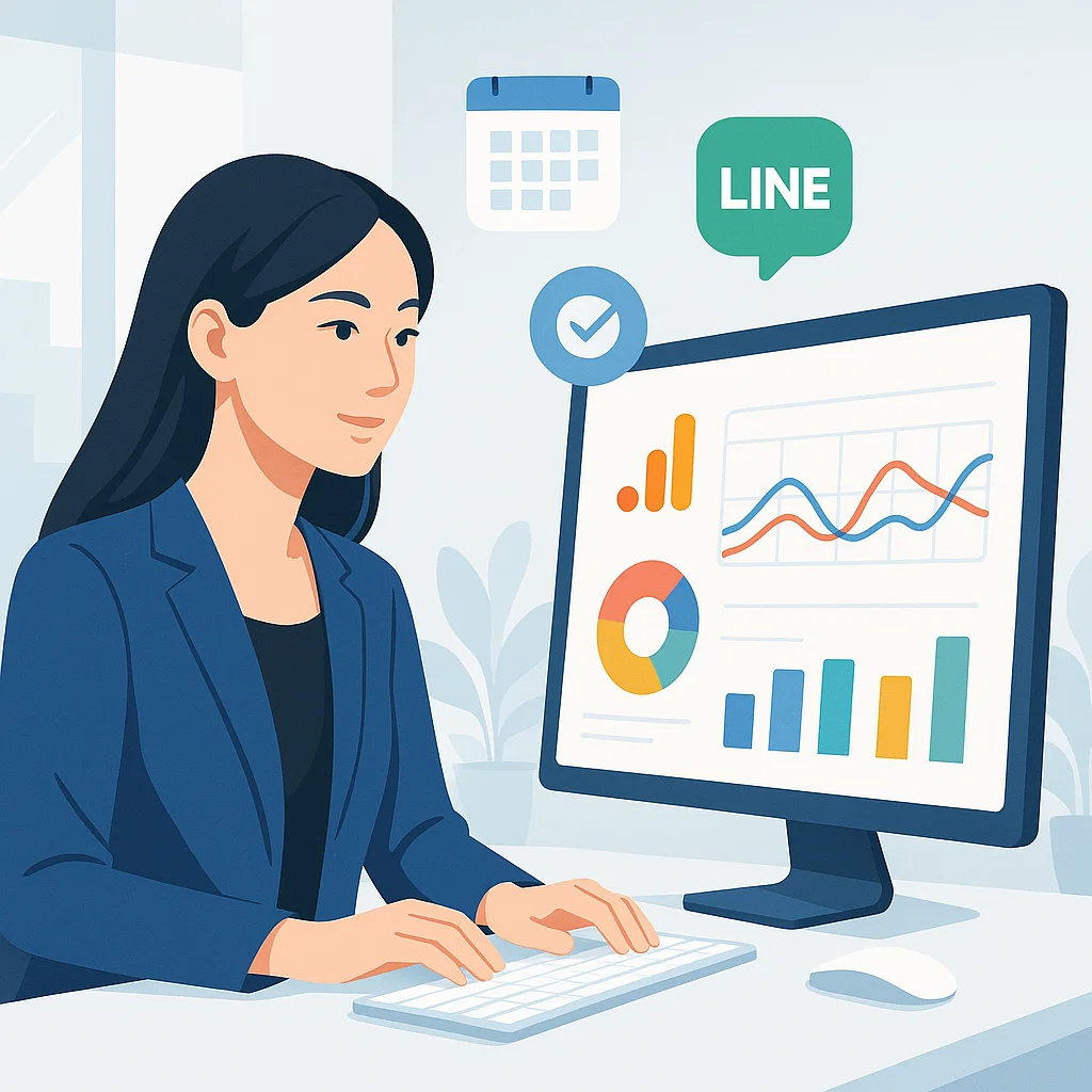 數據分析圖與AI網站經營情境