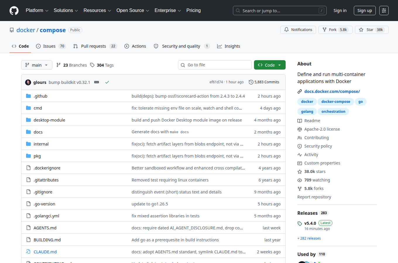 docker/compose 在 GitHub 的專案首頁。對應文章「6 分鐘安裝 Hermes Agent」,可查看 README、目錄結構與文件入口,方便跟著正文步驟核對原始碼位置。