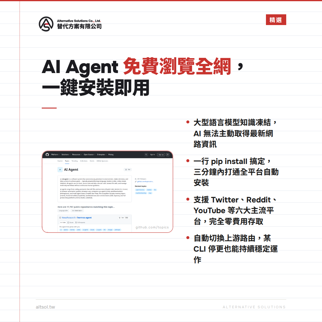 零成本情報戰：Agent-Reach 一鍵安裝，3 分鐘讓 AI 學會上網查資料
