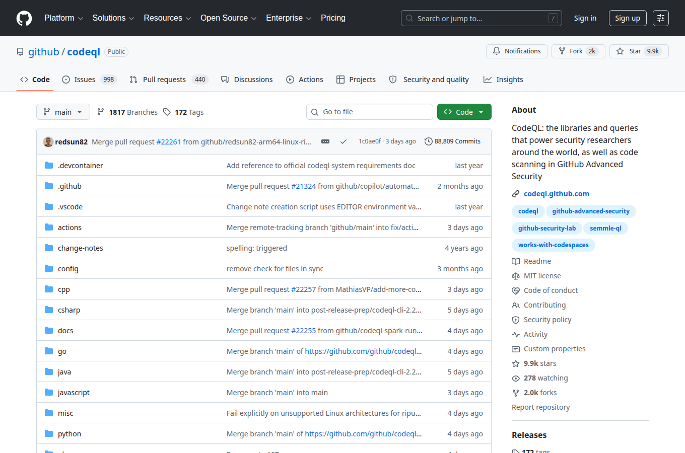 github/codeql 專案頁。對照正文的靜態分析與漏洞檢測討論，可查看官方分析引擎入口。