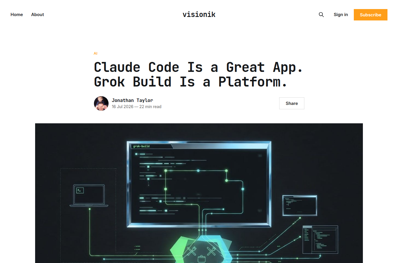 截自「blog.visionik.com」的教學或評測文章畫面,用來輔助理解「Grok Build 開源了!xAI 用 Rust 打造的 Coding Age」。可對照正文的操作細節、比較觀點或外部實作步驟一併閱讀。