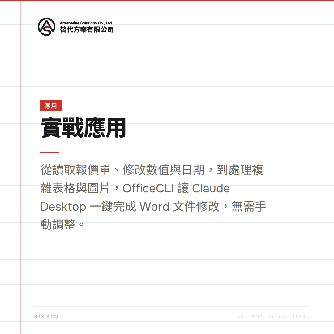 串接 MCP 協定!OfficeCLI 讓 Claude Desktop 直接修改 Word 文件,實戰教學 — 應用圖卡