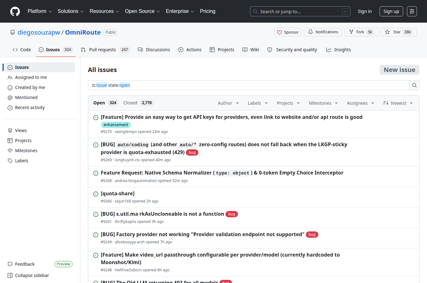 diegosouzapw/OmniRoute 的 GitHub Releases 分頁，列出正式發行版本與更新說明。閱讀「一條 API 接 290+ 模型？OmniRoute 免費開源 AI Gatew」時若要鎖定穩定版號，可先從這頁核對。本圖對應章節「台灣開發者的實際應用情境：