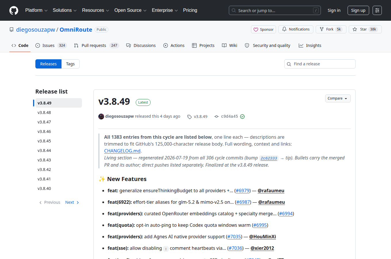 開源專案在 GitHub 的相關畫面。對應文章「OmniRoute 安裝教學」,可對照 README、版本或議題討論,幫助核對正文提到的專案資訊。