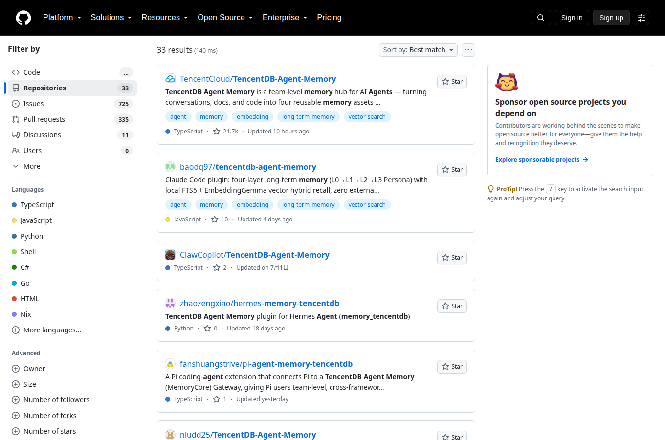 GitHub 頁面,可看到專案名稱、星數與 README 開頭,判斷專案規模與活躍度。